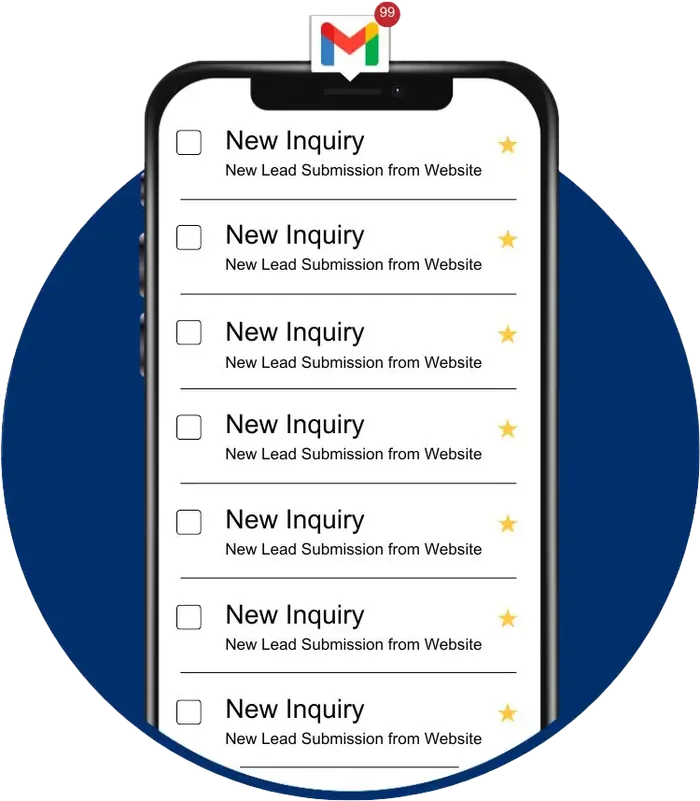 New enquiries on a phone